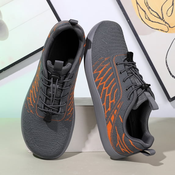 Men’s Wide Toe Box Running Sneakers Breathable Lightweight Walking Shoes with Cushioned Non Slip Sole Comfortable Lace Up Trainers for Gym Travel Daily Wear