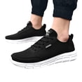 thumbnail image 1 of Men's Wide Walking Shoes Fashion Breathable Knit Upper Sneakers Soft Cushioning Non Slip Daily Walking Travel Slip on Footwear White Size 9, 1 of 5