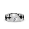 thumbnail image 1 of Men's Wide Wedding Band Three Stone Round Cut Moissanite Wedding Band Silver Band Mens Engagement Ring Gift, 1 of 2