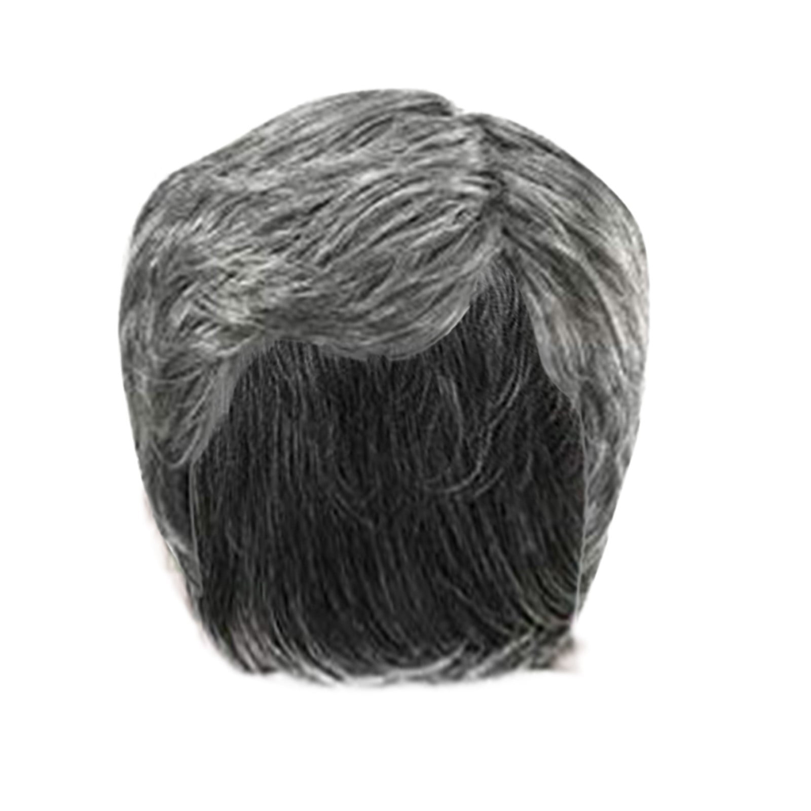 Men's Wig With Wig Net Natural White Hair Gray And Silver Hair Color ...