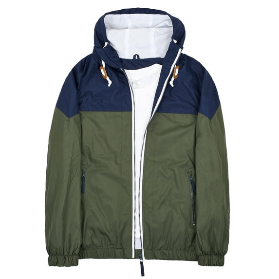 Men's Windbreaker Jacket Lightweight Water-Resistant Wind Breaker Outdoor Hiking Running Jacket Coat Blue Green Size 2XL