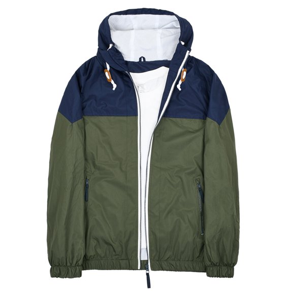 Men's Windbreaker Jacket Lightweight Water-Resistant Wind Breaker Outdoor Hiking Running Jacket Coat Blue Green Size M