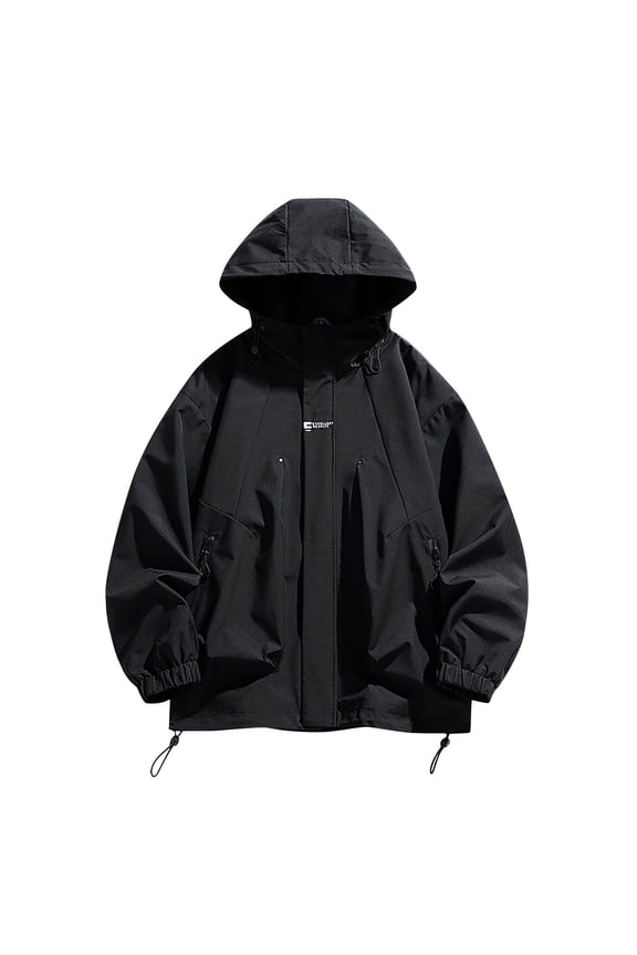 Men's Windbreaker Jacket Spring And Charge Coat Thin Outdoor Mountaineering And Riding Windproof Work Coat Black XL Windbreakers for Men