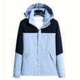 thumbnail image 1 of Men's Windbreaker Jacket Zip Front Windbreaker Jacket Man Color Match Water Resistance Drawstring Pockets Hooded Outdoor Jacket Coat Light Blue L, 1 of 3