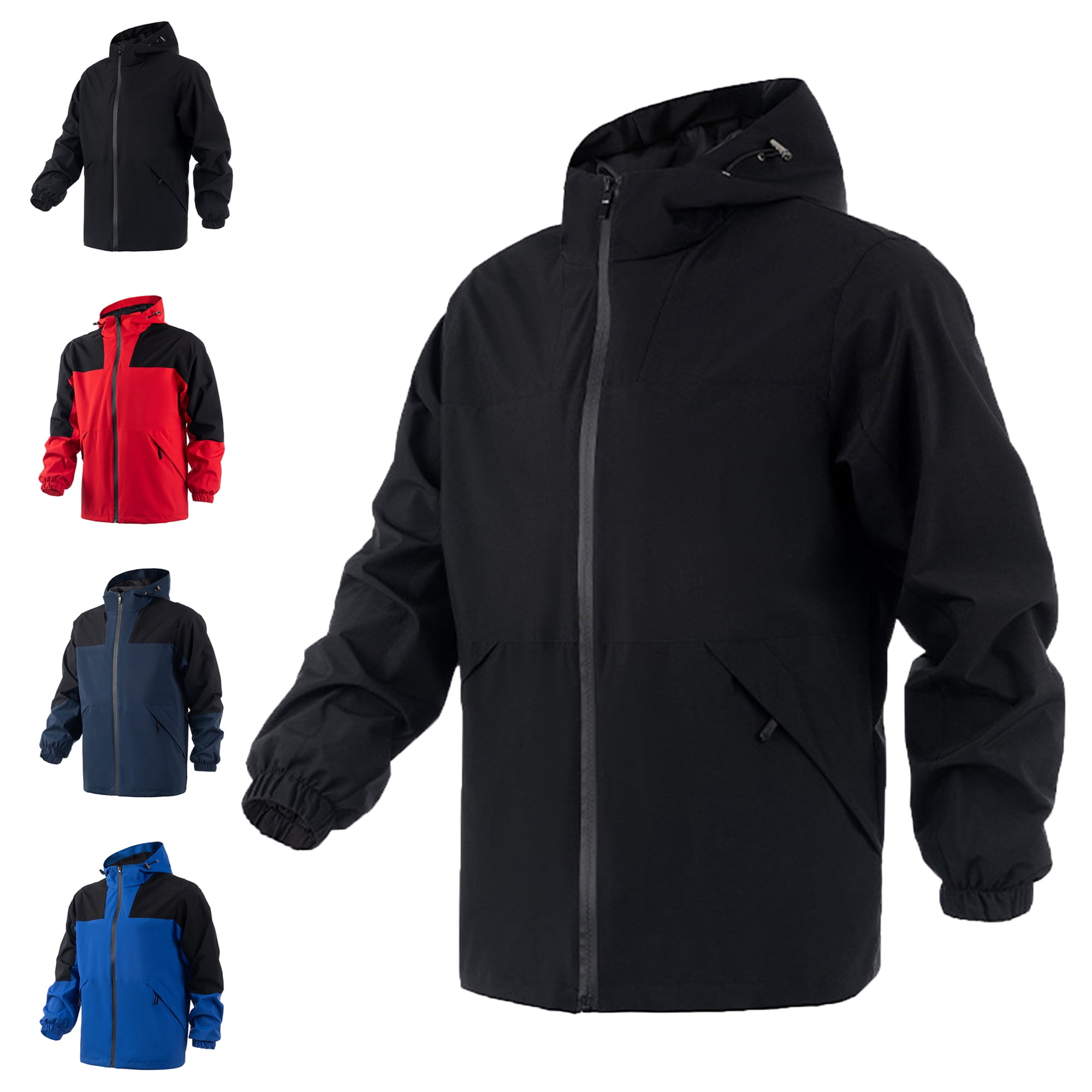 Mens Windbreaker Man Solid Color Sports Windbreaker Drawstring