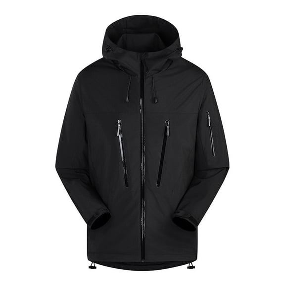 Men's Windbreaker Jacket Zip Front Windbreaker Jacket Spring And Charge Coat Thin Outdoor Mountaineering And Riding Windproof Work Coat Black M
