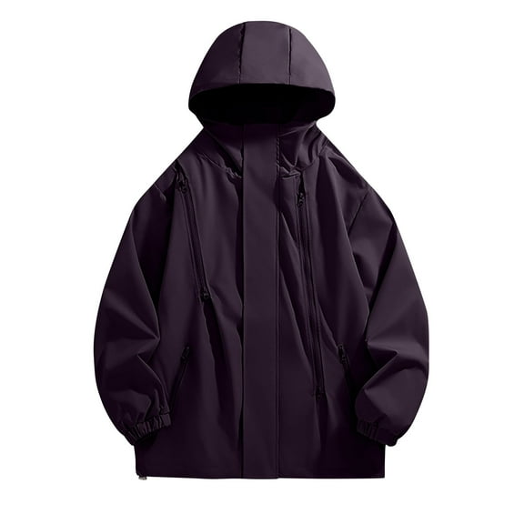 Men's Windbreaker Jacket Zip Front Windbreaker Jacket Spring And Coat Thin Outdoor Mountaineering And Riding Windproof Work Coat Brown 4XL