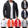 thumbnail image 1 of Men's Windbreaker Jackets Casual Trendy Long Sleeve Jacket with Hood Lightweight Outdoor Running Hiking Classic Fit Rain Jacket Black 7XL, 1 of 6