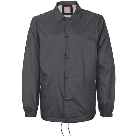 Men's Windbreaker Lightweight Waterproof Sherpa Button Up Athletic Coach Jacket (Dark Grey, S)