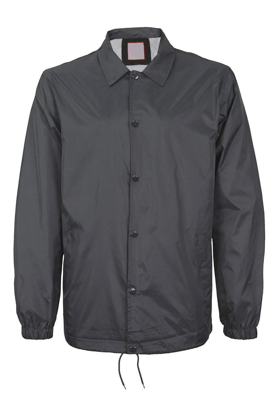 Men's Windbreaker Lightweight Waterproof Sherpa Button Up Athletic Coach Jacket (Dark Grey, S)