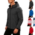 thumbnail image 1 of Men's Windbreaker Waterproof Athletic Hooded Travel Shell Jacket Coat for Running Golf Cycling Workout Hiking Outdoor with Zipper Pockets, Black, S, 1 of 10