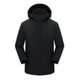 thumbnail image 1 of Men's Windbreakers Solid Color Hooded Three-in-one Detachable Multi-pocket Cardigan Relaxation Outdoors Zipper Overcoat Outdoor Jacket Windbreaker Jackets for Men Black M, 1 of 8