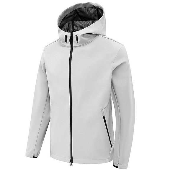 Men's Windbreakers Spring And Charge Coat Thin Outdoor Mountaineering And Riding Windproof Work Coat White 2XL Windbreaker Front-Zip Jacket
