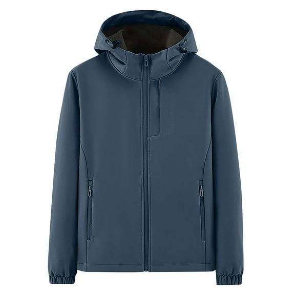Men's Windbreakers Spring And Charge Coat Thin Outdoor Mountaineering And Riding Windproof Work Coat Windbreaker Front-Zip Jacket Blue L