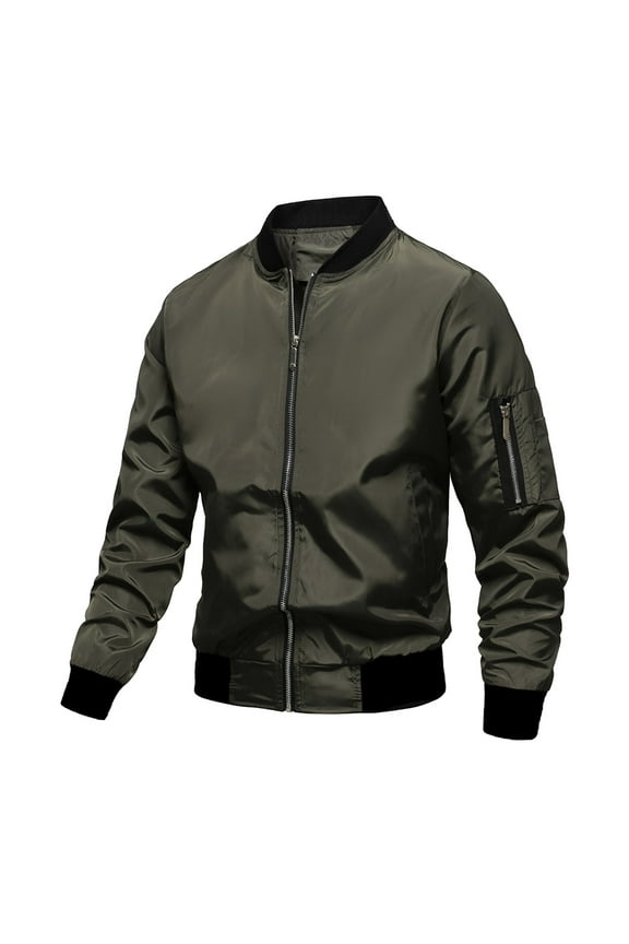 Men's Windproof Baseball Jacket Casual Long Sleeve Zipper Coat for Autumn Winter Outdoor Comfortable Lightweight Stylish