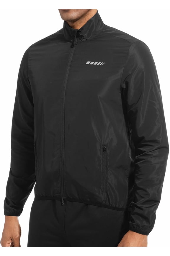 Cycling Jacket for Men,Windproof Lightweight Running Windbreaker, Breathable Quick Dry Reflective Biking Coat