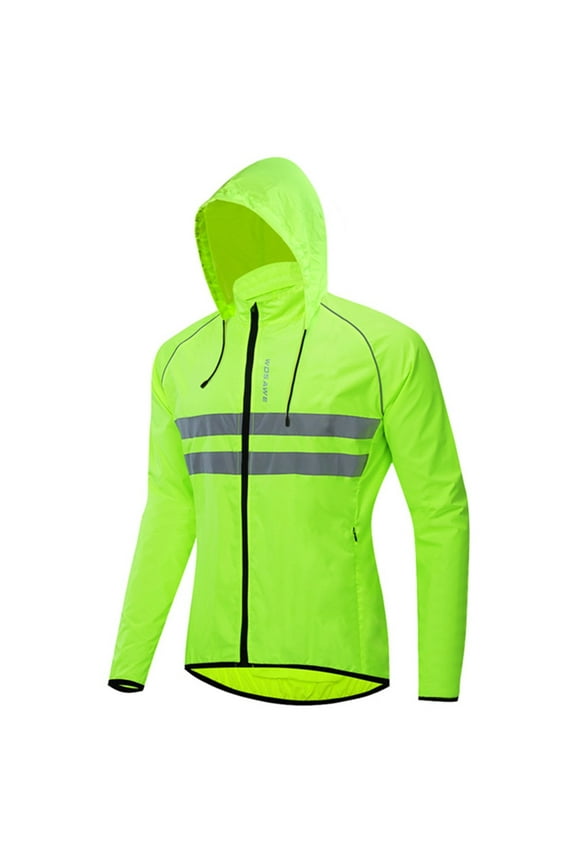 Men's Windproof Hooded Cycling Jacket Breathable Reflective Coat