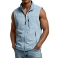 thumbnail image 1 of Men's Windproof Lightweight Collared Golf Vest Outerwear with Pockets, Softshell Sleeveless Jacket for Running Hiking Sports, 1 of 6