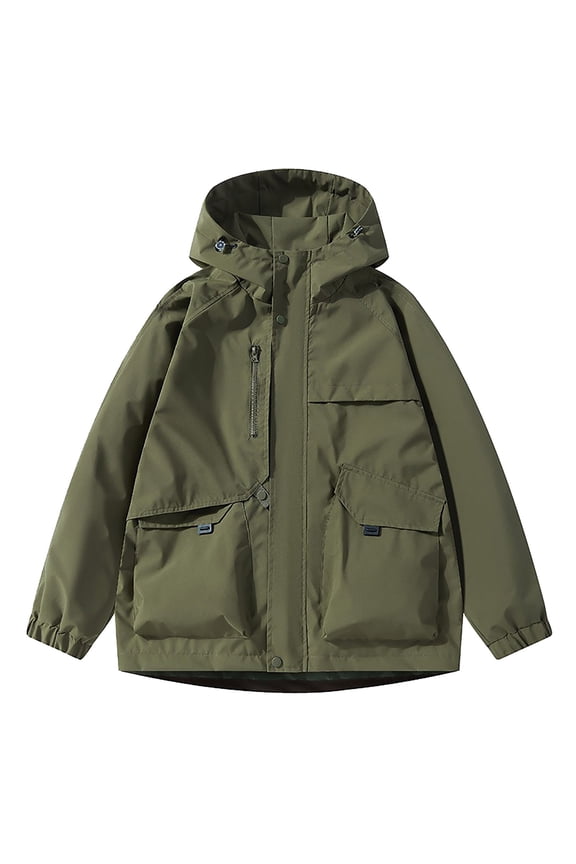 Men's Windproof Mountain Jacket, Spring Outdoor Coat For Mountaineering & Riding, Durable Work & Hiking Windbreaker Army Green S