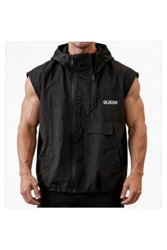 Men's Windproof Softshell Vest Lightweight Sleeveless Outerwear Jacket for Athletic Running Golf Hiking Travel