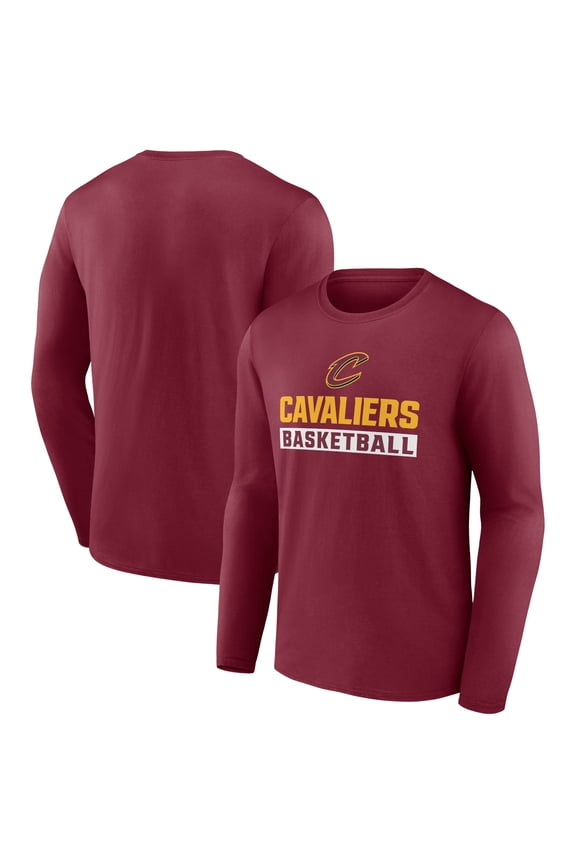 Men's Wine Cleveland Cavaliers Let's Go Long Sleeve T-Shirt
