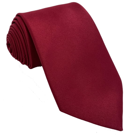 Men’s Wine Formal Satin Self-Tie Necktie in a Variety of Colors by Spencer J’s Signature Satin Collection