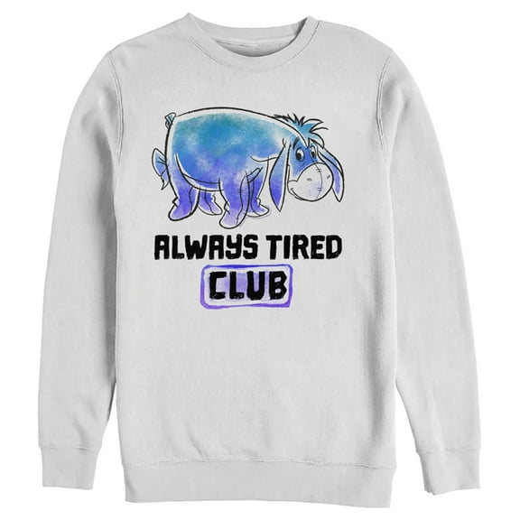 Men's Winnie the Pooh Always Tired Club  Sweatshirt White Large