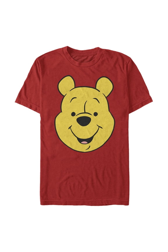 Men's Winnie the Pooh Bear Big Face Graphic Tee Red 2X Large