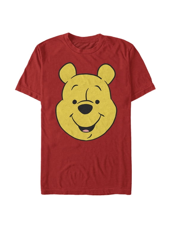 Men's Winnie the Pooh Bear Big Face Graphic Tee Red X Large