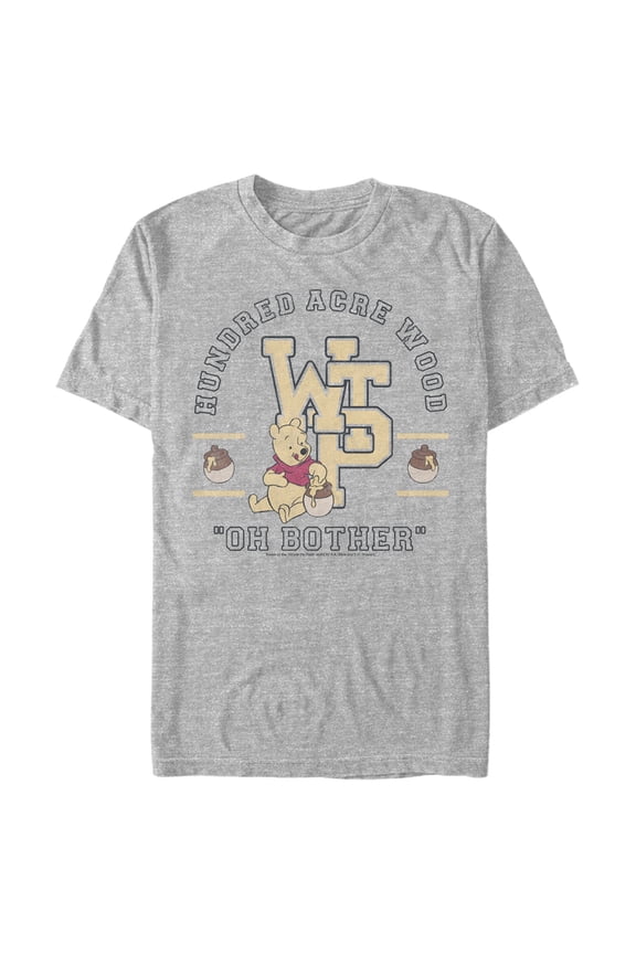 Men's Winnie the Pooh Bear Collegiate Graphic Tee Athletic Heather X Large