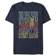 thumbnail image 1 of Men's Winnie the Pooh Distressed Did You Ever Stop to Think Quote Graphic Tee Navy Blue X Large, 1 of 5