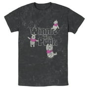 Mens Winnie the Pooh Distressed Poses Graphic Tee Black X Large