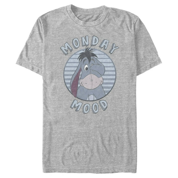 Men's Winnie the Pooh Eeyore Monday Mood  Graphic Tee Athletic Heather Large