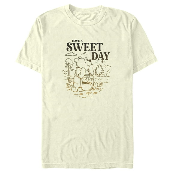 Men's Winnie the Pooh Have a Sweet Day  Graphic Tee Beige Medium