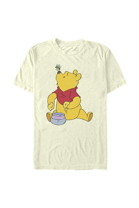 Men's Winnie the Pooh Honey Bee Pooh Graphic Tee Beige Large