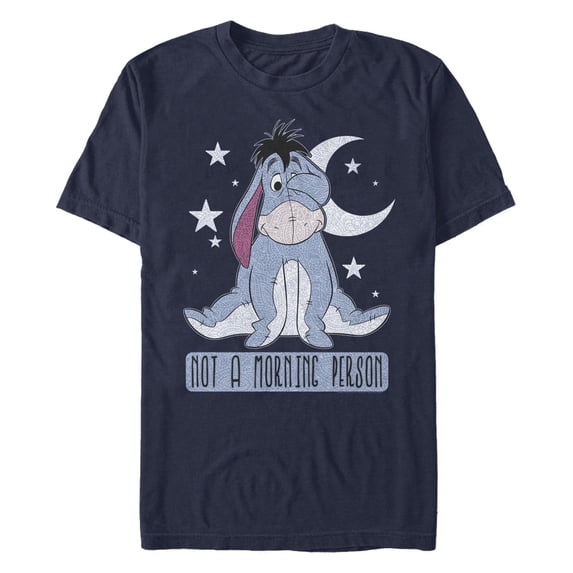 Men's Winnie the Pooh Not a Morning Person Graphic Tee Navy Blue Small