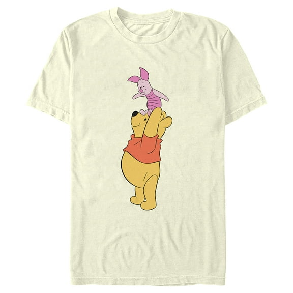 Men's Winnie the Pooh Piglet and Pooh Graphic Tee Beige Medium