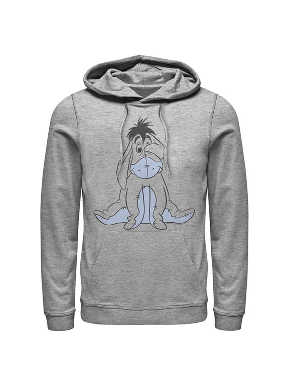 Men's Winnie the Pooh Shy Eeyore Pull Over Hoodie Athletic Heather X Large