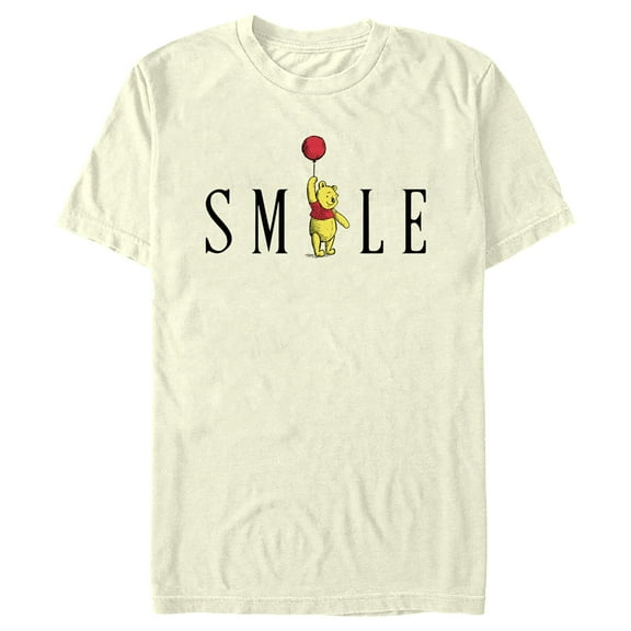 Men's Winnie the Pooh Smile Balloon  Graphic Tee Beige Large
