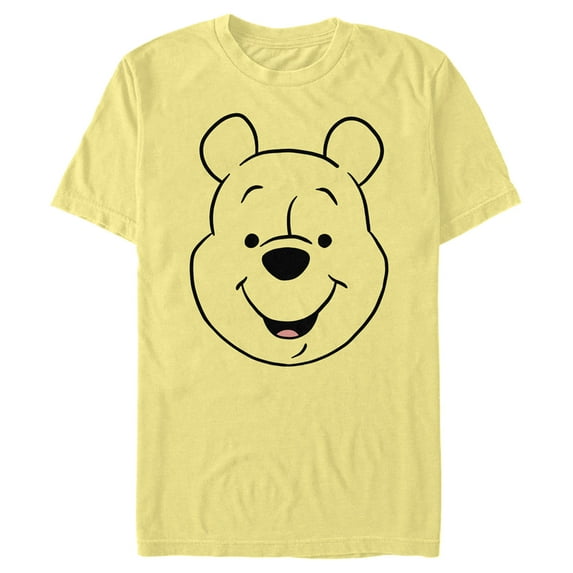 Men's Winnie the Pooh Smiling Face Outline Graphic Tee Banana 2X Large