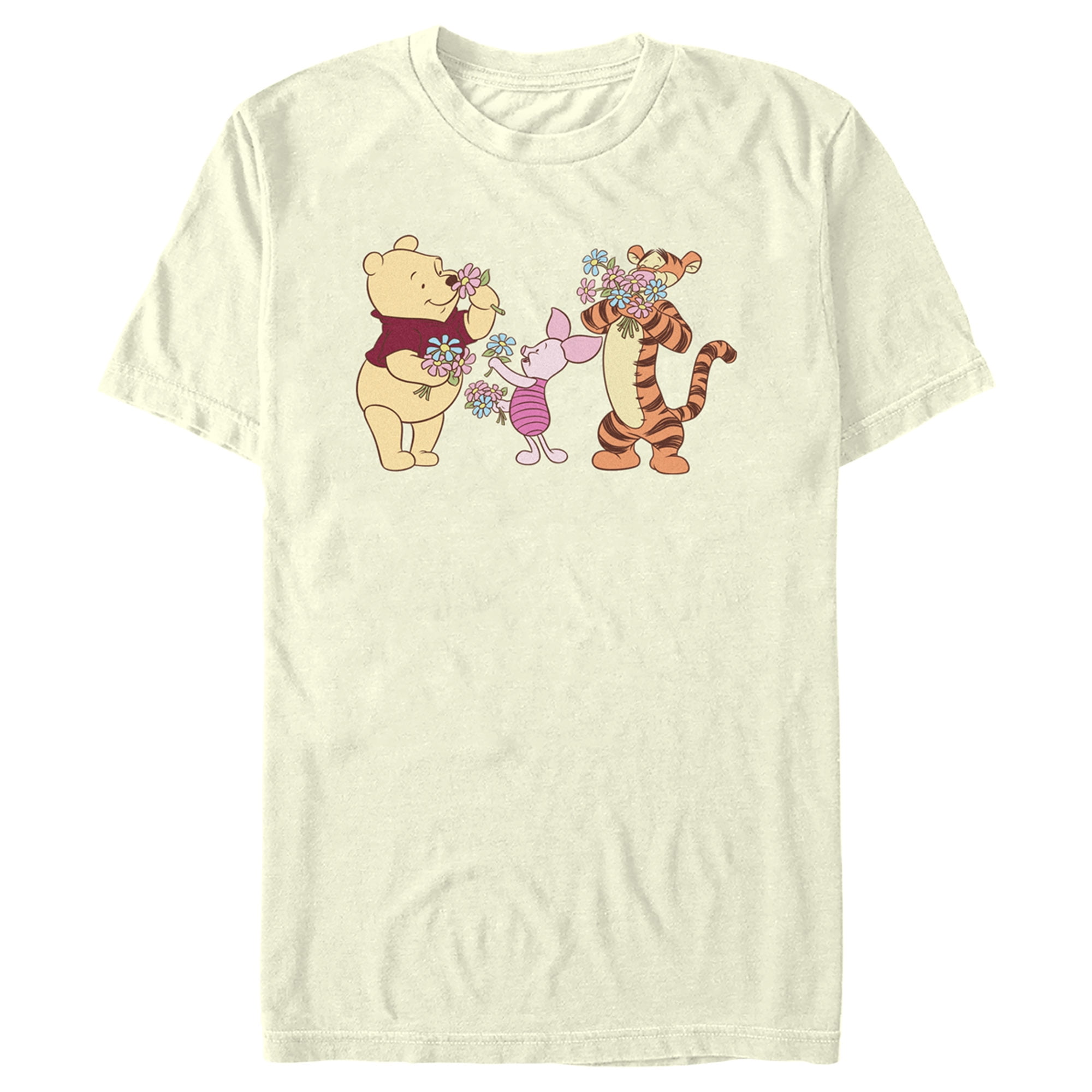 Men\'s Winnie the Pooh Stop and Smell the Flowers Graphic Tee Beige X Large