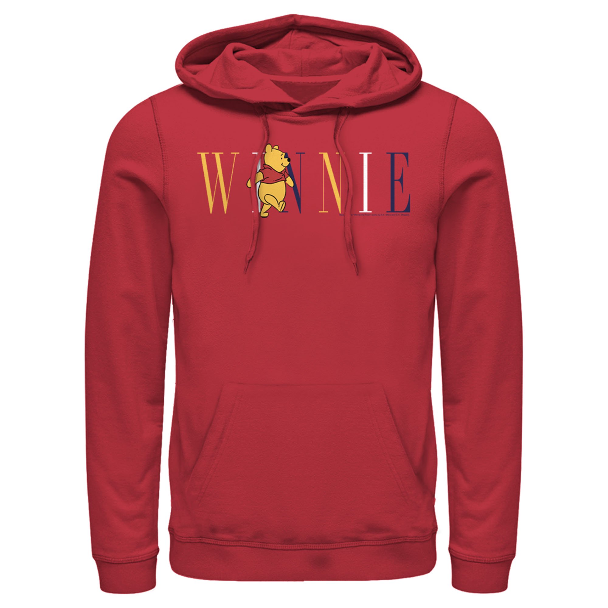 Men's Winnie the Pooh Yellow, White, and Blue Script Pull Over Hoodie Red X  Large - Walmart.com