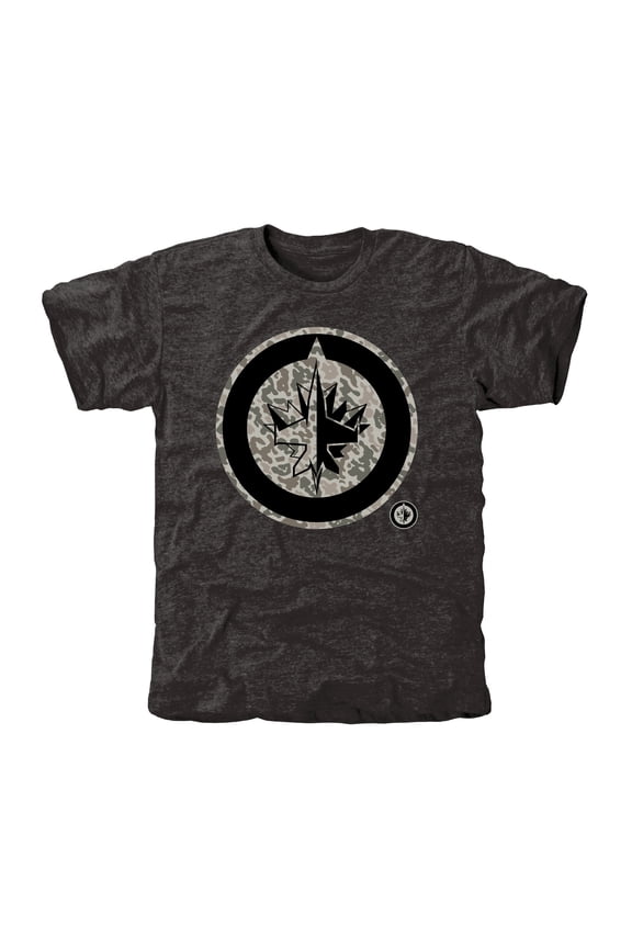 Men's Winnipeg Jets Black Rink Warrior Tri-Blend T-Shirt