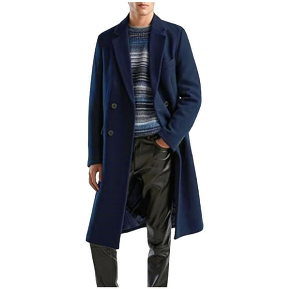 Men's Winter Anorak Jacket Stylish Long Wool Overcoat for Warmth and Comfort in Cold Weather
