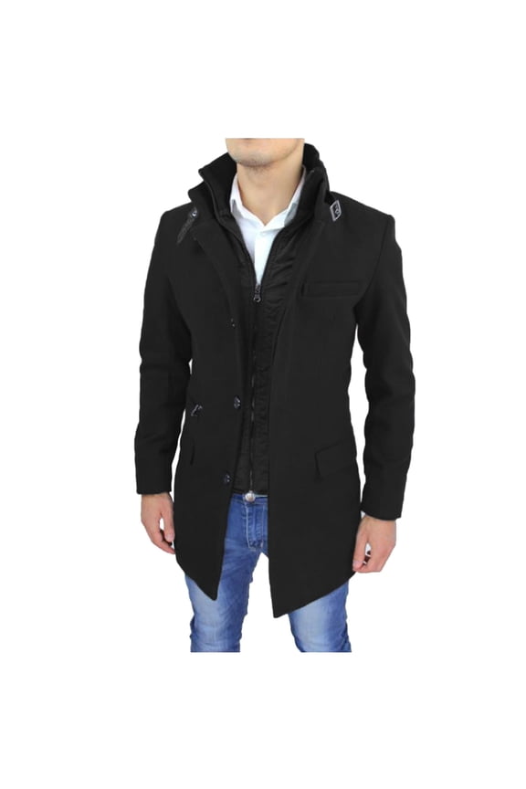 Men's Winter Anorak Jacket Stylish Long Wool Overcoat for Warmth and Comfort in Cold Weather