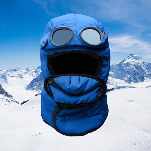 Men's Winter Balaclava Face Mask, Windproof Ski Balaclava for Men, Thermal Fleece Lined Hood with Scarf Cover, Cold Weather Cycling Hat for Skiing, Running and Outdoor Activities - Navy