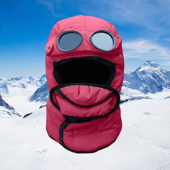 Men's Winter Balaclava Face Mask, Windproof Ski Balaclava for Men, Thermal Fleece Lined Hood with Scarf Cover, Cold Weather Cycling Hat for Skiing, Running and Outdoor Activities - Wine