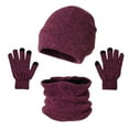 thumbnail image 1 of ZQUUVOU Men's Winter Beanie Hat Warm Knitted Scarf And Touch Screen Gloves Set Wine, 1 of 4