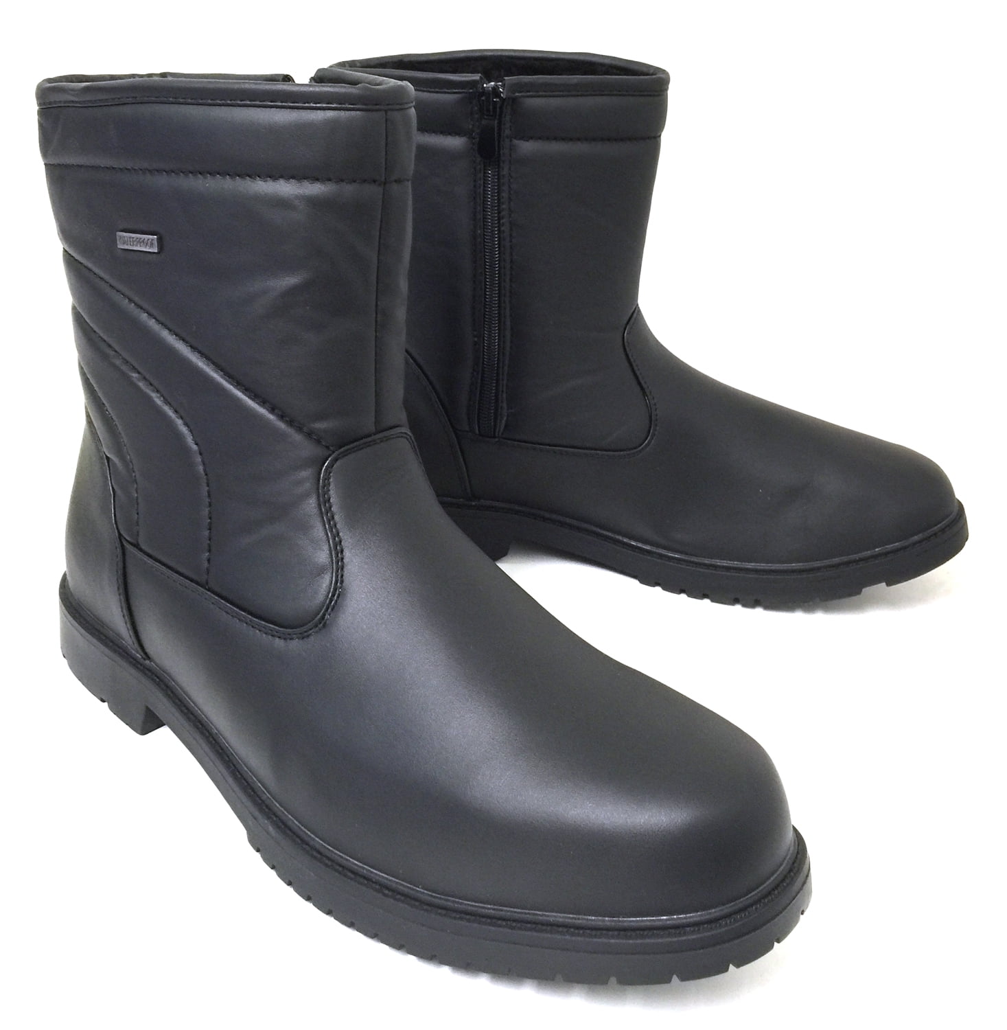 Men\'s Winter Boots Casual Booties Fur Mesh Lined Ankle Non-Slip Leather Shoes Amazon.com | Lessflow Mens Winter Snow Boots Anti Slip  main image 3