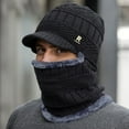 thumbnail image 1 of Men's Winter Brimless Beanie with Integrated Neck Warmer and Fleece Lining, Polyester Fiber, Fashionable Style, Hand Wash or Dry Clean, Fashionable Personality Style, 1 of 9